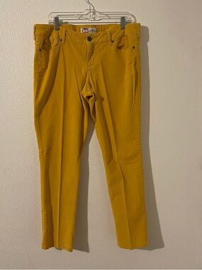 LEI Ashley Pants Low Rise Skinny Yellow Corduroy Size 17 Juniors